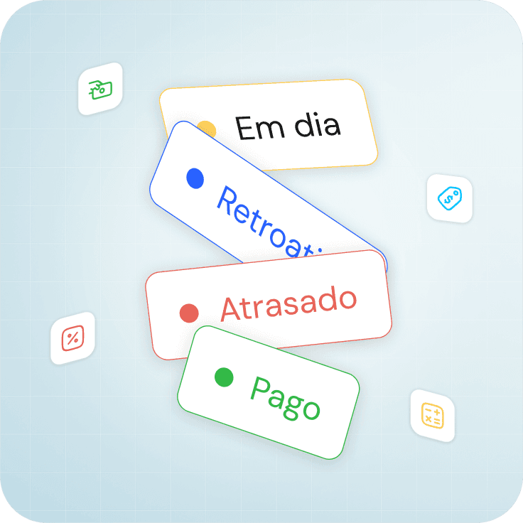 Ilustração de status com ícones - EXO Gestão